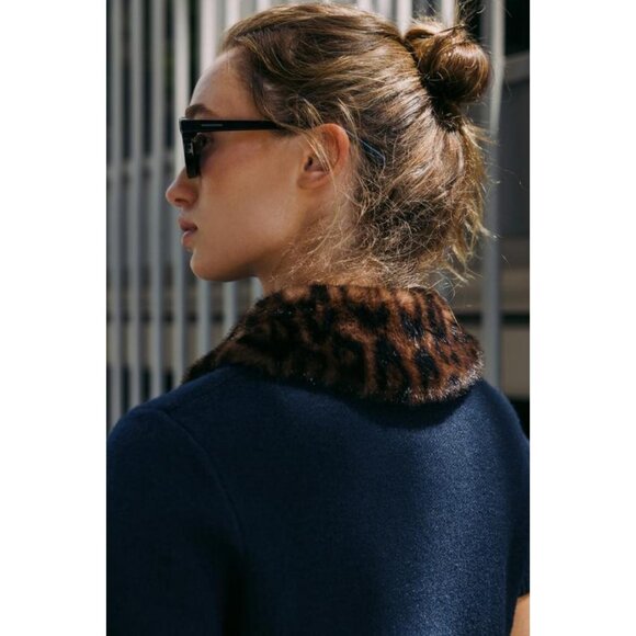 ZARA ANIMAL PRINT COLLAR CARDIGAN - Picture 5 of 9